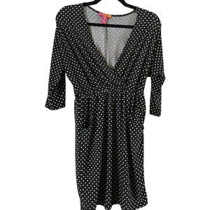 Catch My I Mini V-Neck Dress w/Elastic Waist Women's Size M Polyester Blend